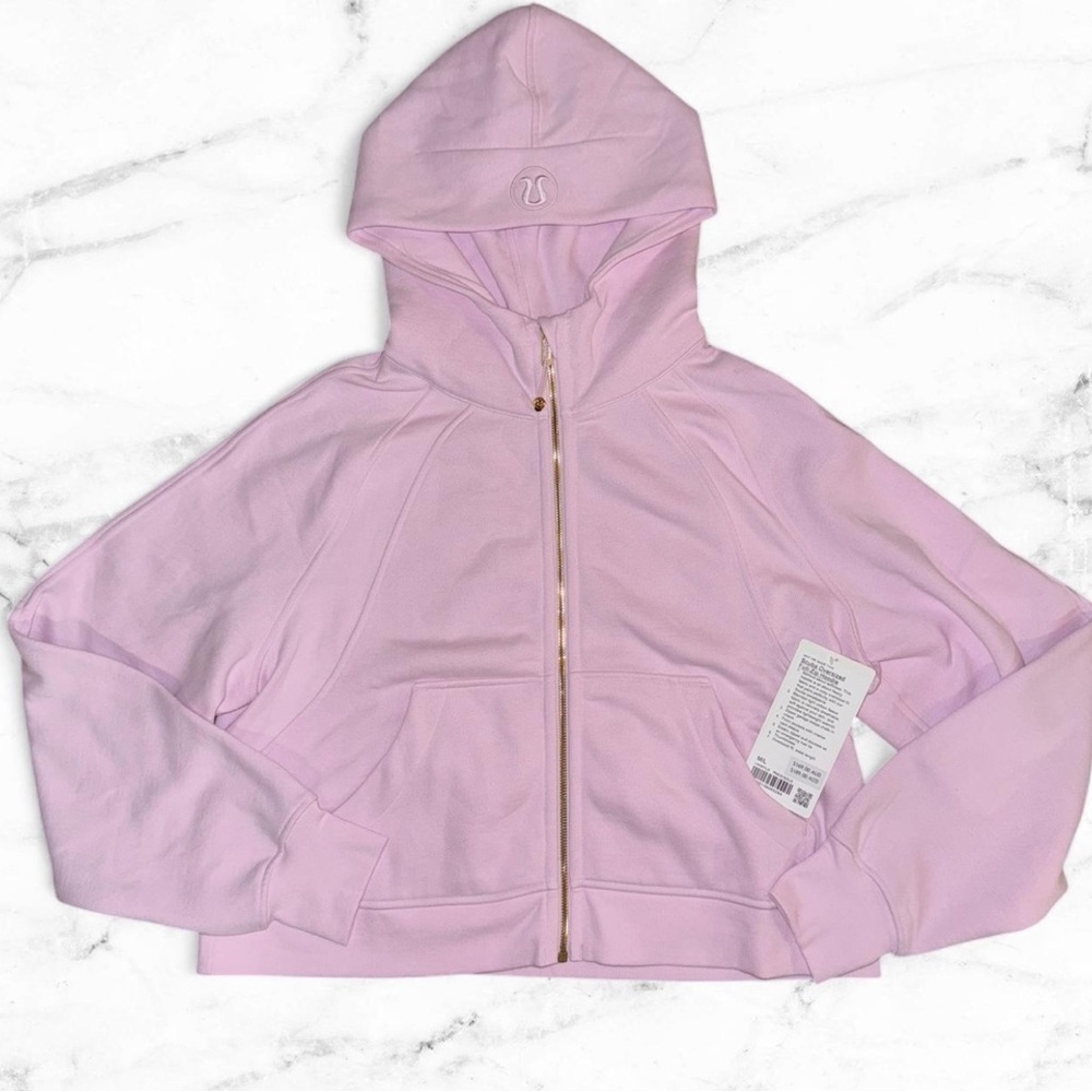 NWT Lululemon Scuba Oversized Full Zip Pink Organza/Gold M/L (Au/Asia exclusive)